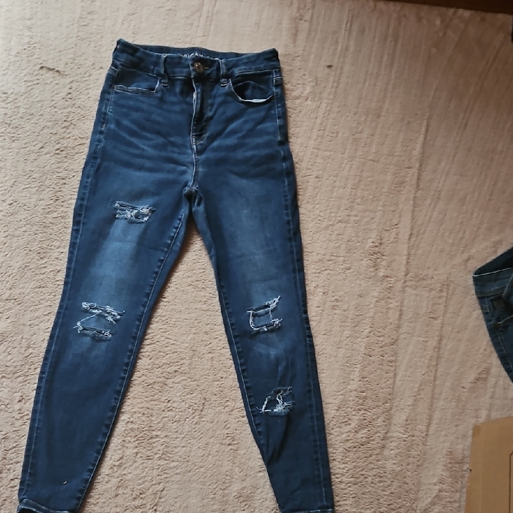Women's Blue Distressed Jeans